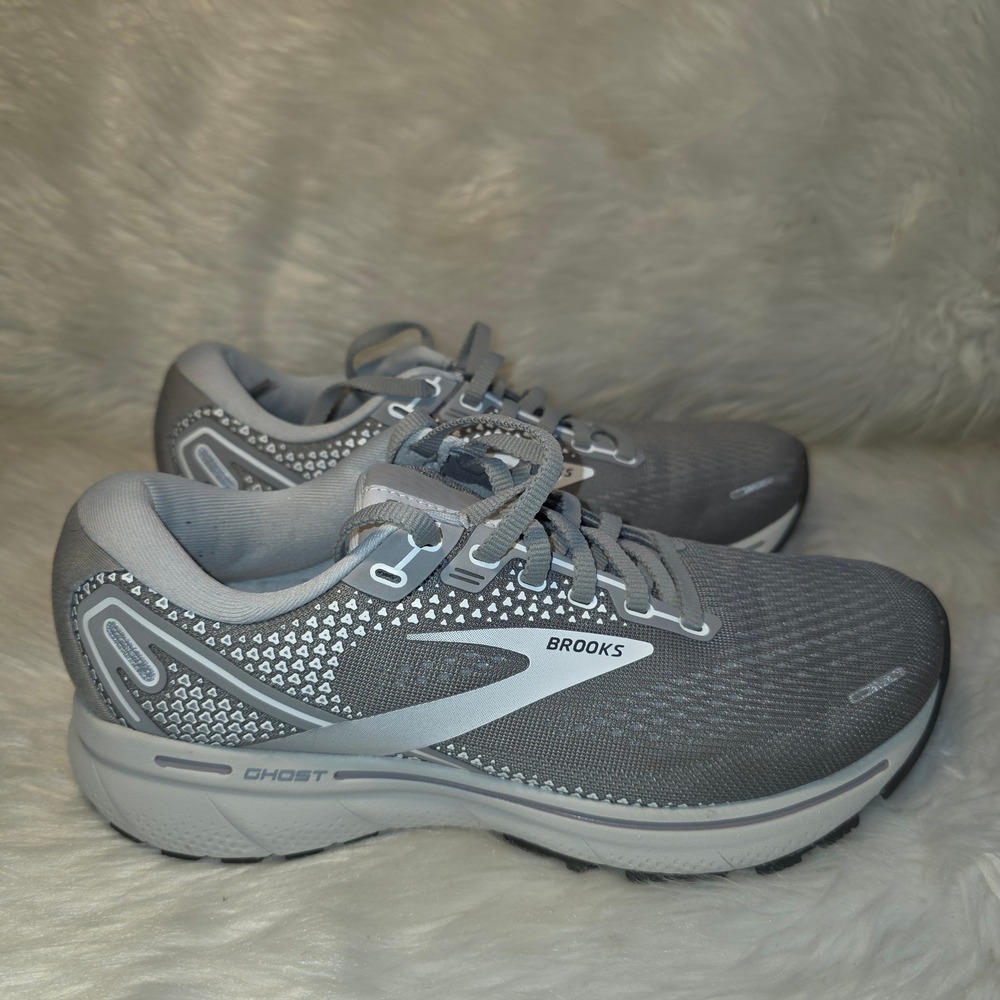 Brooks Ghost 14 Women's 7 Wide D Running Shoes Gray White 1203561D089